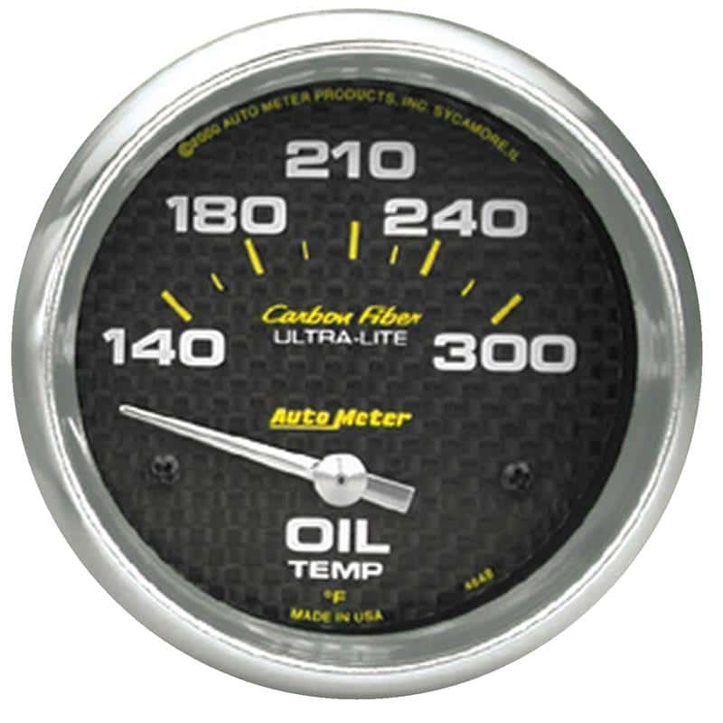 AutoMeter — Autometer Carbon Fiber Oil Temp 66.7mm 2 5/8in Short Sweep Electronic 300 Deg F Temperature Gauge
GA 2.6" OILT ELEC CF - view 2