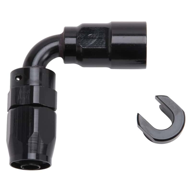 Russell — Russell Performance 3/8in SAE Quick Disc Female to -6 Hose Black 90 Degree Hose End
Hose End - view 6