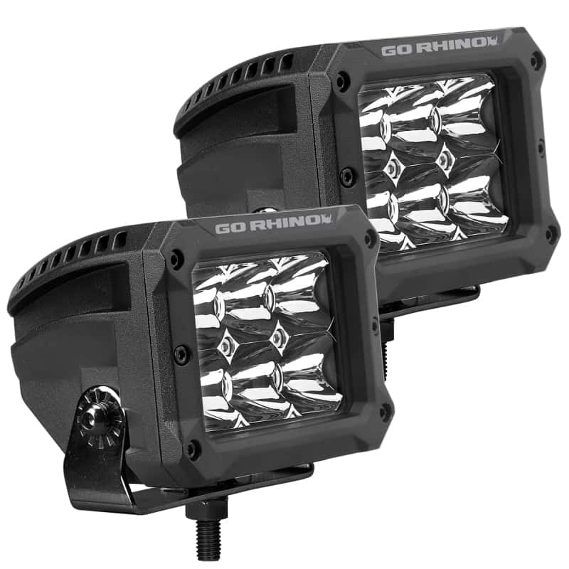 Go Rhino — Go Rhino Xplor Bright Series Rectangle LED Spot Light Kit (Surface/Thread Stud Mnt) 4x3 - Blk (Pair)
Bright-Two 4x3Lights - view 2