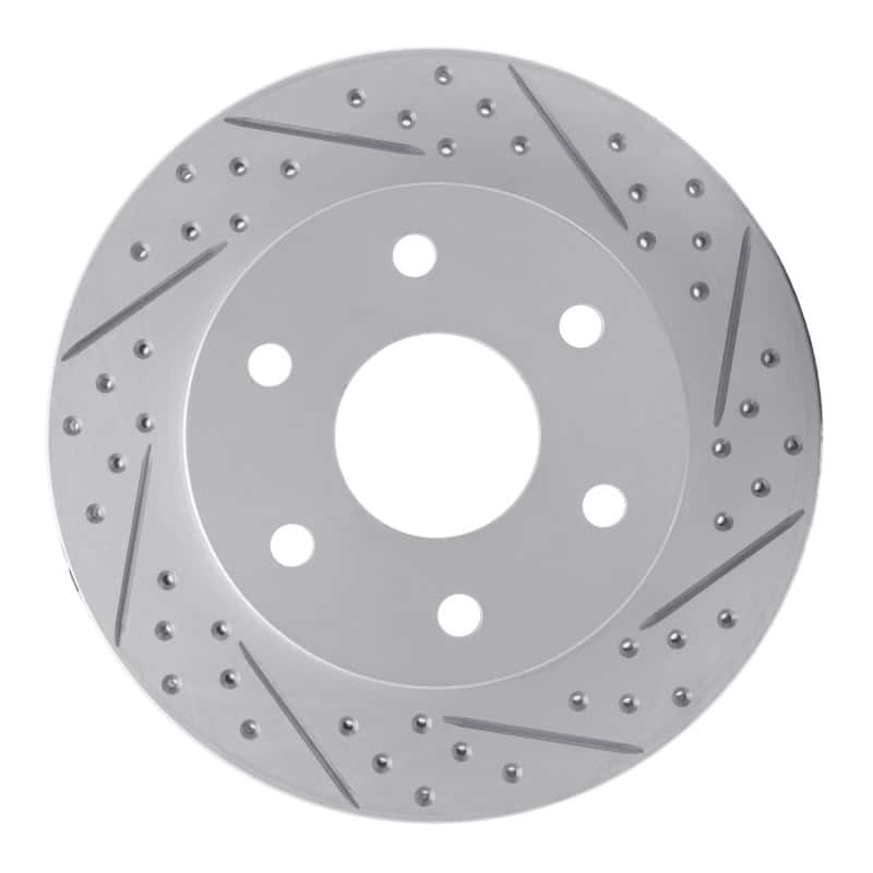 R1 Concepts — R1 21-22 Chevrolet Colorado Rear Right Drilled & Slotted Geo-Carbon Rotor - view 1