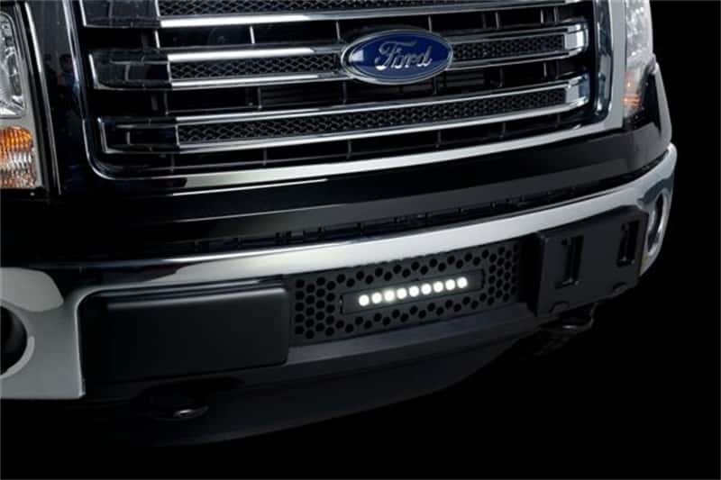 Putco — Putco 11-14 Ford F-150 EcoBoost SS Black Punch Bumper Grille Insert w/ 10in Luminix Light Bar
BmprValanceGrilleIns - view 3