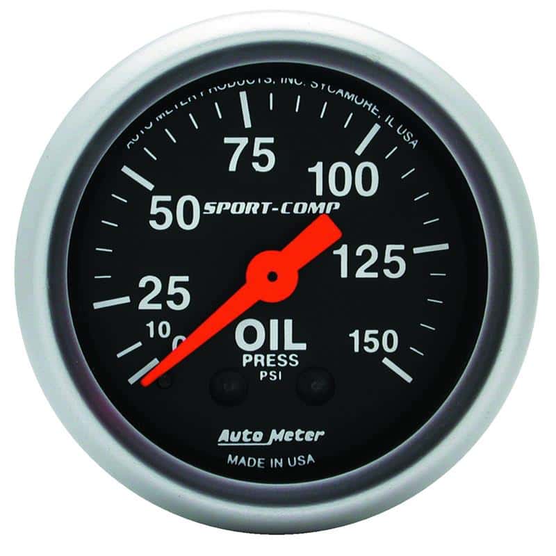 AutoMeter — Autometer Sport Comp 52mm Mechanical 0-150 PSI Oil Pressure Gauge
2" OIL PRESS, 0-150 - view 1
