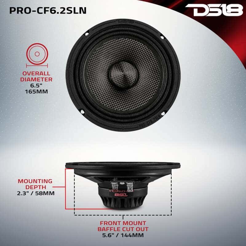 DS18 — DS18 6.5in 150 Watts RMS 2 ohm Mid-Range Loudspeaker Neodymium Shallow - view 3