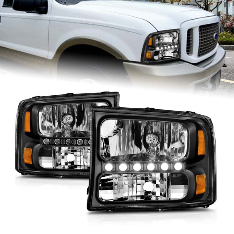 ANZO — ANZO 2000-2004 Ford Excursion Crystal Headlights Black w/ LED 1pc
Head Light Set
HdLtSet - view 1