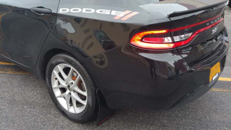 Rally Armor — Rally Armor 13-16 Dodge Dart Black UR Mud Flap w/ White Logo
Mud Flap - view 4