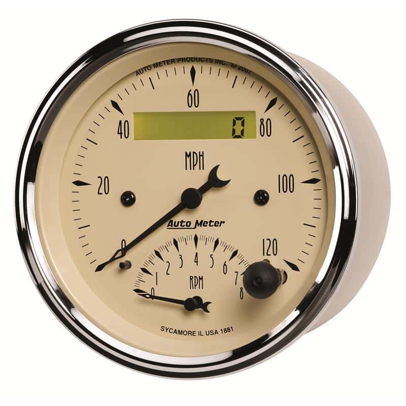 AutoMeter — AutoMeter Gauge Tach/Speedo 3-3/8in. 120MPH & 8K RPM Elec. Program. Antique Beige
GA 3.4" RPM/SPD AB - view 2