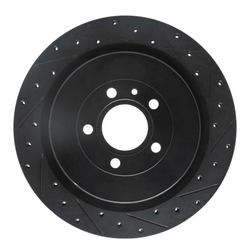R1 Concepts — R1 13-14 Ford Mustang Rear Right Drilled & Slotted Black Brake Rotor
R1 Brake Rotor Drill - view 1