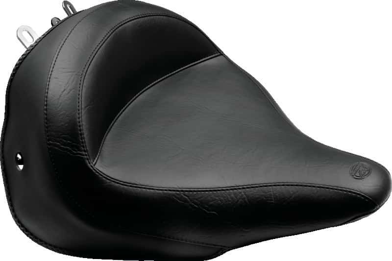 Mustang Motorcycle — Mustang 05-17 Harley Deluxe (With Standard Rack) Harley Wide Touring Solo Seat - Black - view 1
