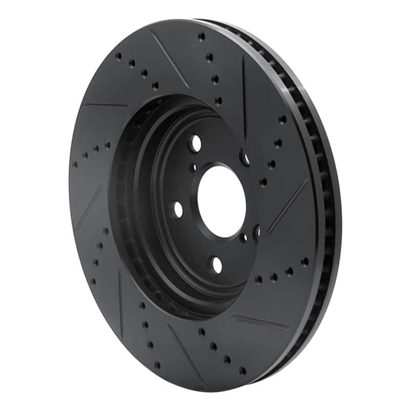 R1 Concepts — R1 01-06 Lexus LS430 Front Left Drilled & Slotted Black Brake Rotor
R1 Brake Rotor Drill - view 4