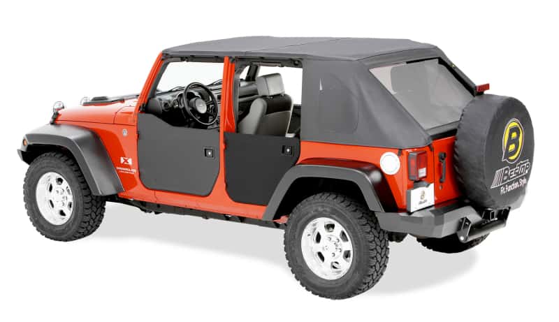Bestop — Bestop 07-18 Jeep Wrangler JK 4-Door Lower Fabric Doors (Rear Doors Black Diamond)
Lower Fabric Doors - view 1