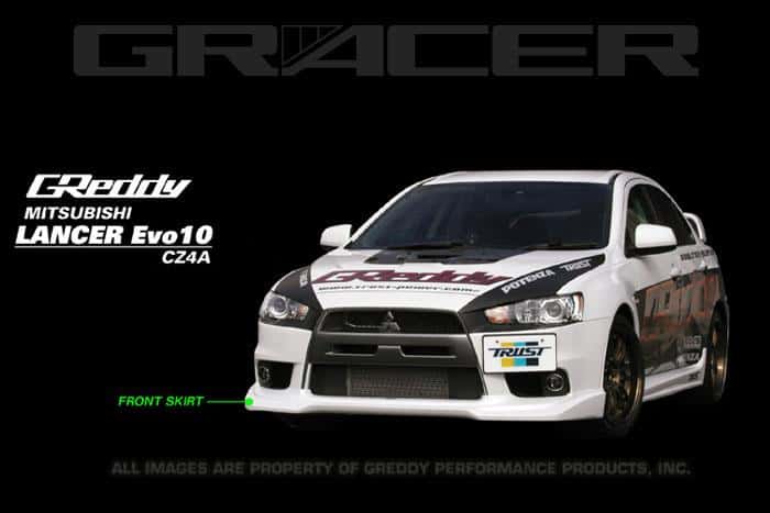 GReddy — GReddy 08+ Mitsubishi Evolution X Urethane Front Lip Spoiler - view 2
