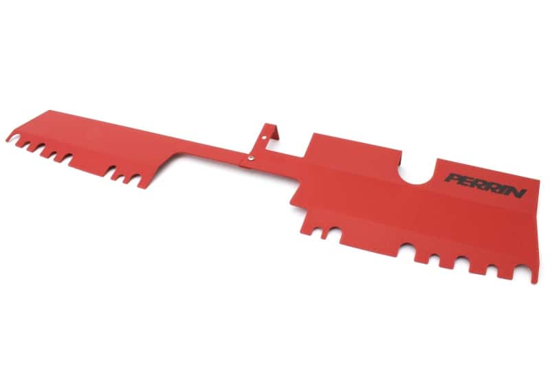 Perrin Performance — PERRIN 15-21 Subaru WRX/STI Radiator Shroud (With OEM Intake Scoop) - Red - view 2