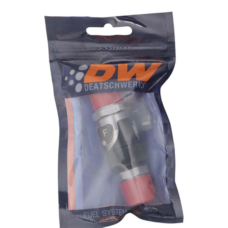 DeatschWerks — DeatschWerks 10AN Male Flare Quick Disconnect Dry Break Fitting - 2 Pieces Anodized Matte Black
Lines & Fittings - view 2