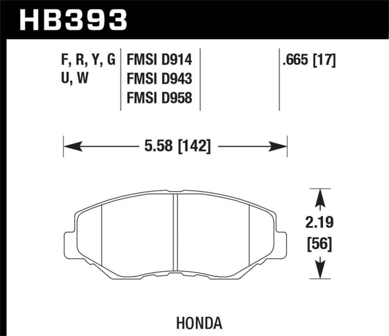 Hawk Performance — Hawk 03-08 Honda Pilot / 03-11 Honda Element HP+ Street Front Brake Pads
Disc Brake Pad - view 1