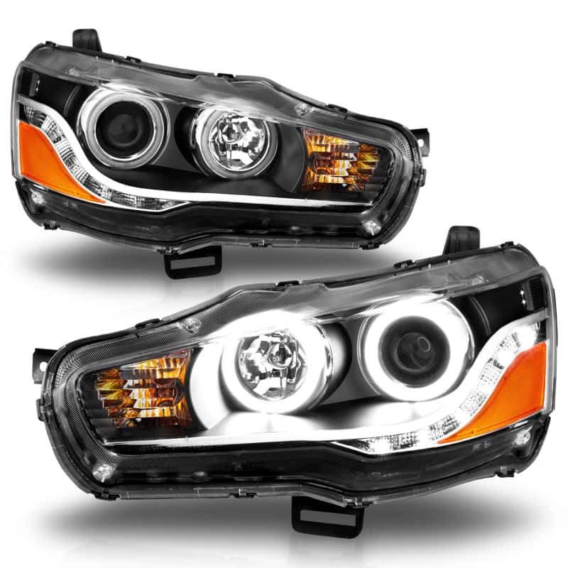 ANZO — ANZO 2008-2015 Mitsubishi Lancer Projector Headlights w/ Halo Black (CCFL)
Head Light Set
HdLtSet - view 3