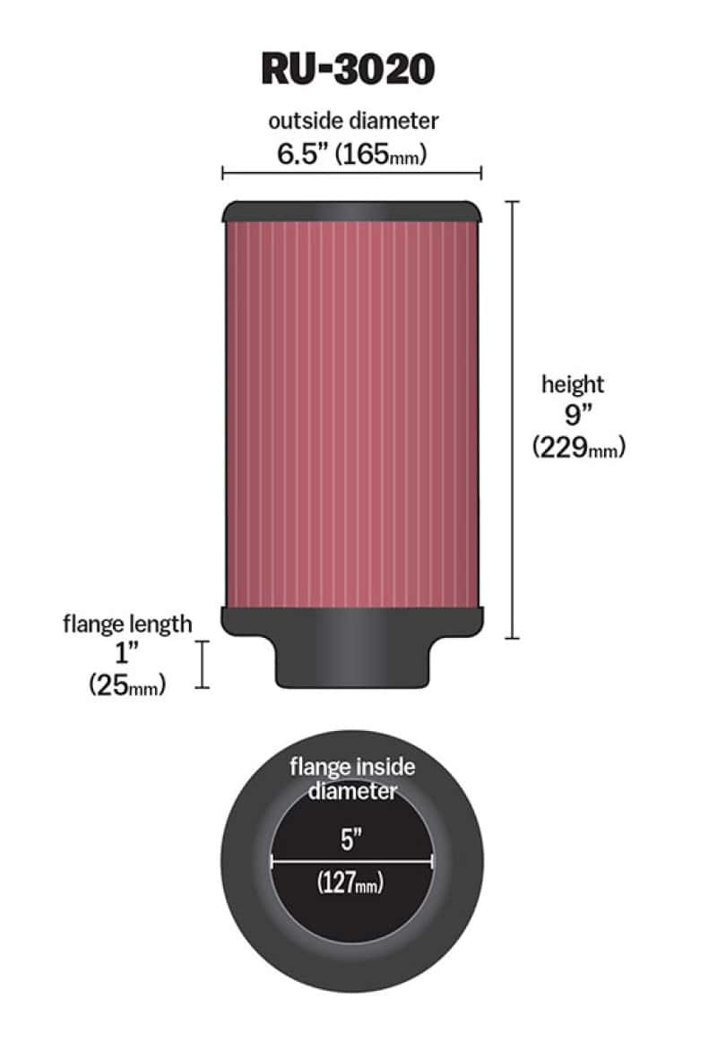 K&N Engineering — K&N Filter 2 1/4inch 10 Degree Flange 16 1/4inch x 4inch - 4 1/2inch Height
Universal Clamp-On A
Clamp-on Air Filter - view 5
