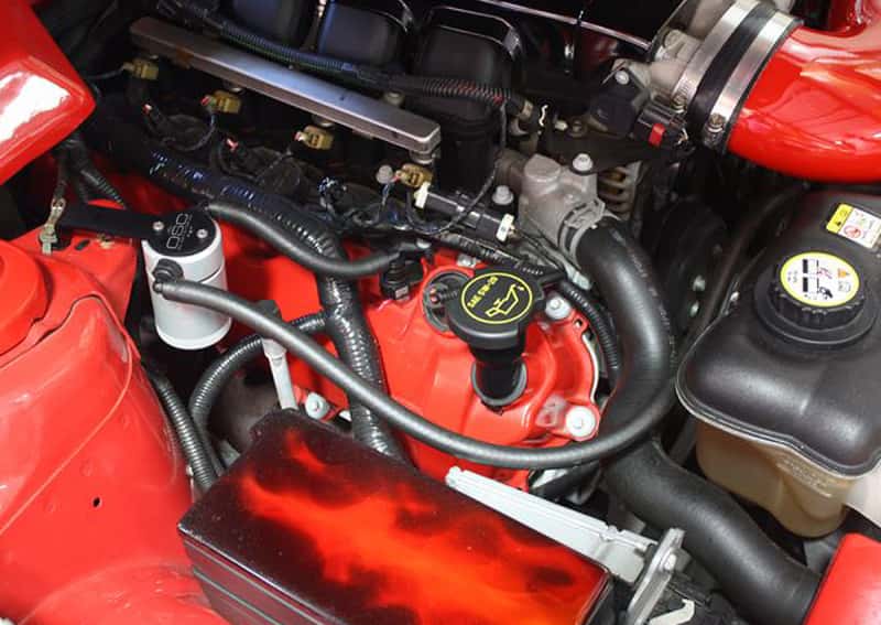 J&L — J&L 05-10 Ford Mustang GT/Bullitt/Saleen Passenger Side Oil Separator 3.0 - Clear Anodized
Oil Separator - view 2