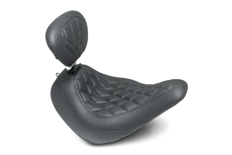Mustang Motorcycle — Mustang 18-21 Harley Low Rider, Sport Glide Wide Tripper Solo Seat w/DBR Diamond Stitch - Black - view 1