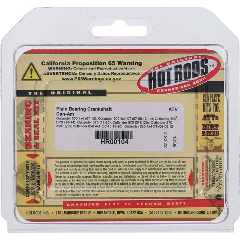 Hot Rods — Hot Rods 06-08 Can-Am Outlander 800 4x4 800cc Plain Bearing Crankshaft - view 4