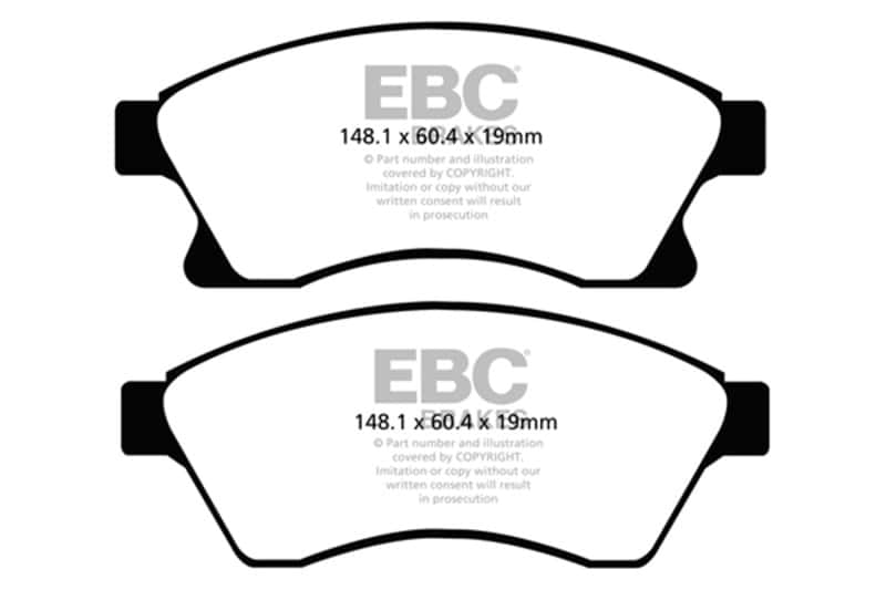 EBC — EBC 11+ Chevrolet Cruze 1.4 Turbo (10.9 inch front rotor) Ultimax2 Front Brake Pads
Disc Brake Pad - view 1
