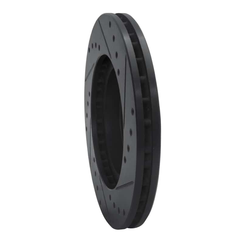 R1 Concepts — R1 99-01 Infiniti I30 Front Left Drilled & Slotted Black Brake Rotor
R1 Brake Rotor Drill - view 4