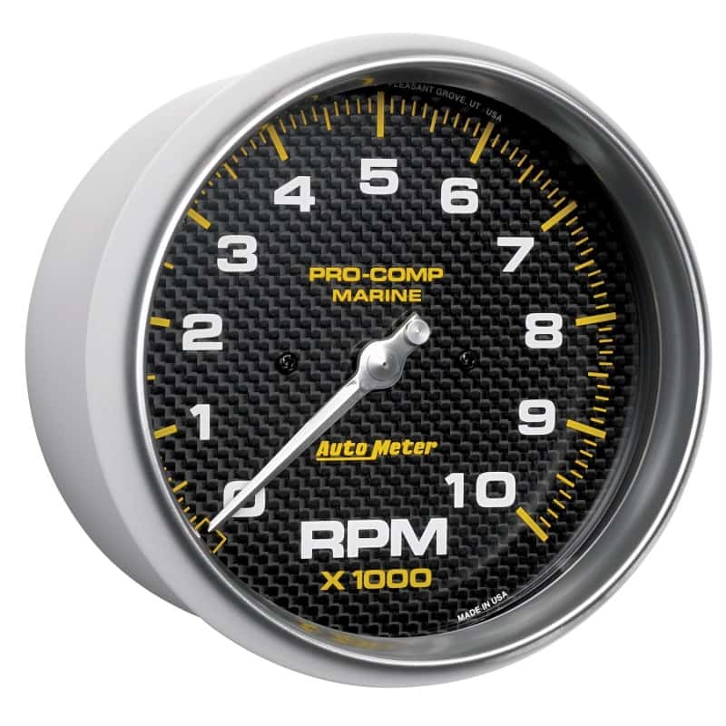 AutoMeter — Autometer Marine Carbon Fiber 5in 10K RPM In-Dash Tachometer Gauge
5" TACH 10KRPM MCF - view 6