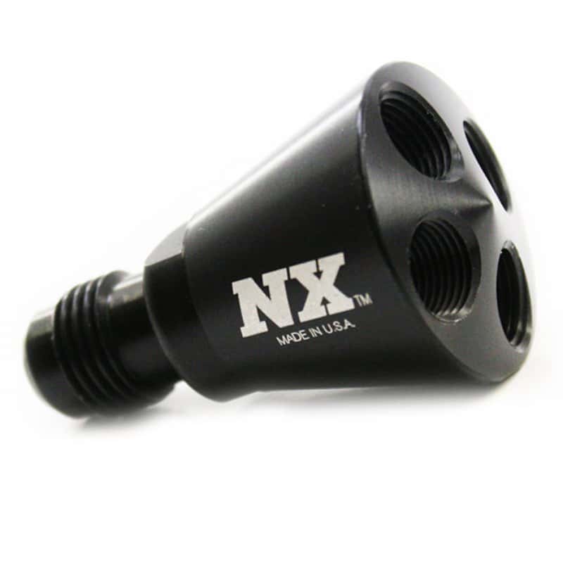 Nitrous Express — Nitrous Express 4 Port Showerhead Distribution Block w/6AN Inlet - Blue
Distribution Block
N2ODstributionBlk - view 3