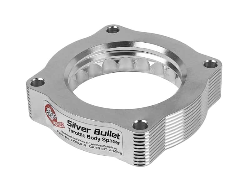 aFe — aFe Silver Bullet Throttle Body Spacer N62 Only BMW (E53) 04-09 5series (E60) 04-09 6series (E63/64)
Throttle Body Spacer
TBdySpacer - view 1
