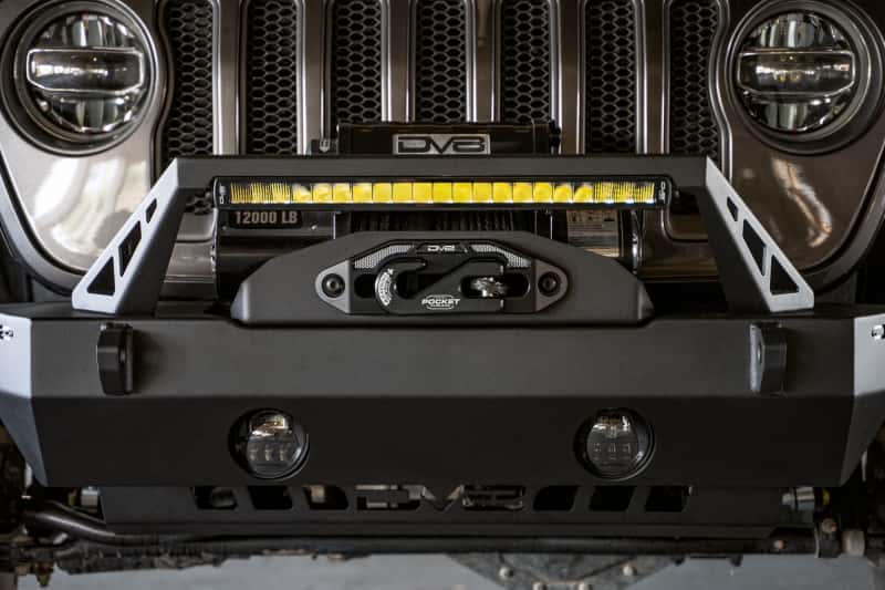 DV8 Offroad — DV8 Offroad 07-23 Jeep Wrangler/Gladiator JT/JK/JL FS-25 Stubby Front Bumper w/Plated Bull Bar
Stubby Front Bumper - view 10