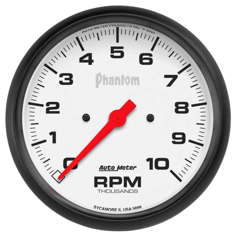 AutoMeter — Autometer Phantom 5in 10000 RPM In-Dash Electronic Single Range Tachometer
5" TACH, 10,000 RPM, - view 1