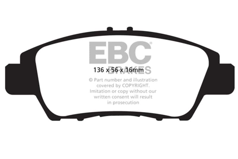 EBC — EBC 10-15 Honda CR-Z Yellowstuff Front Brake Pads
Disc Brake Pad - view 1