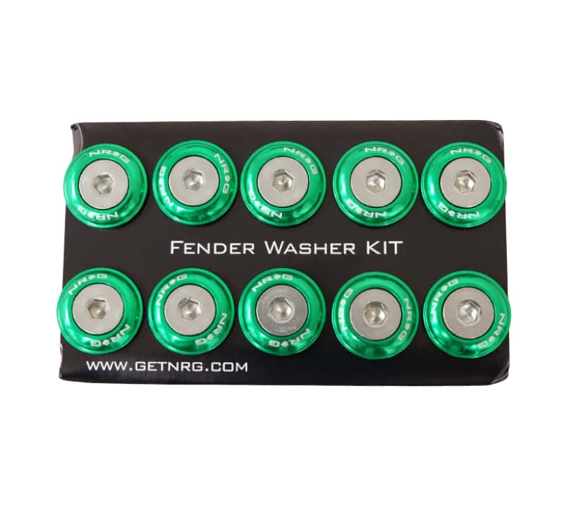 NRG — NRG Fender Washer Kit w/Rivets For Plastic (Green) - Set of 10 - view 1