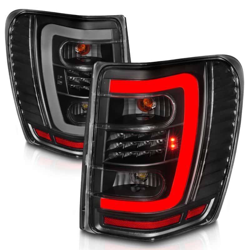 ANZO — ANZO 1999-2004 Jeep Grand Cherokee LED Tail Lights w/ Light Bar Black Housing Clear Lens - view 14
