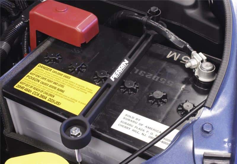 Perrin Performance — PERRIN 02-25 Subaru Impreza/WRX/STI & 13-26 Crosstrek/BRZ/FR-S/GR86/GR86 Battery Tie Down - Black - view 5