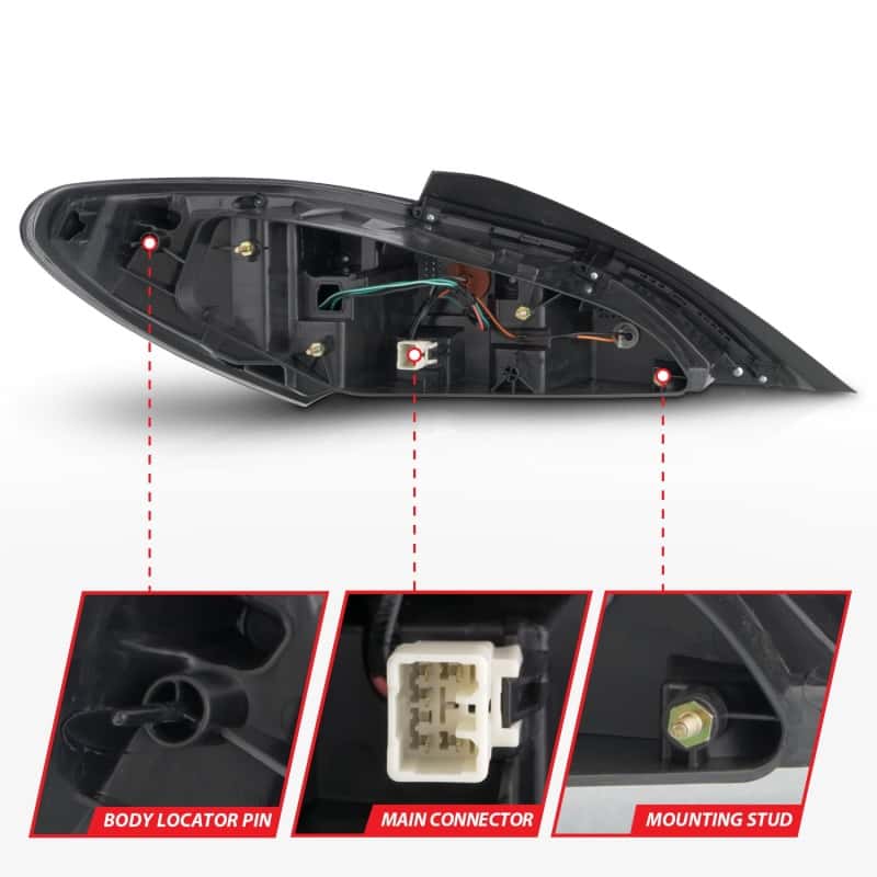 ANZO — ANZO 2010-2013 Hyundai Genesis LED Taillights Red/Clear - view 9