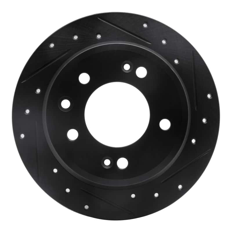 R1 Concepts — R1 09-16 Hyundai Tucson Rear Right Drilled & Slotted Black Brake Rotor
R1 Brake Rotor Drill - view 1