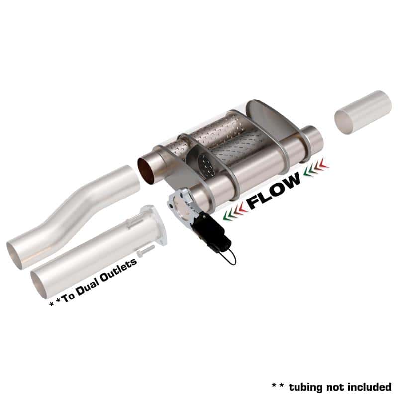 QTP — QTP 3in Weld-On Reverse 304SS Screamer Muffler Short Case w/Bolt-On QTEC Electric Cutout - view 4