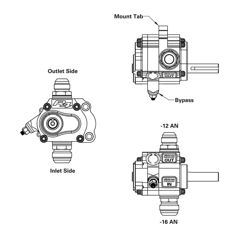 Peterson Fluid Systems — Peterson Fluid Systems R4 1-Stage Oil Pump - Right Side Mount - Rear Drive
R4 Oil Pump 1 Stage - view 2