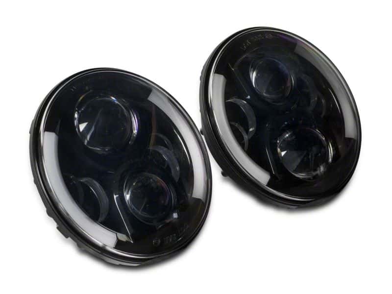 Raxiom — Raxiom 97-18 Jeep Wrangler TJ & JK 6-LED Headlights w/ Partial Halo- Blk Housing (Clear Lens)
Headlights - view 16