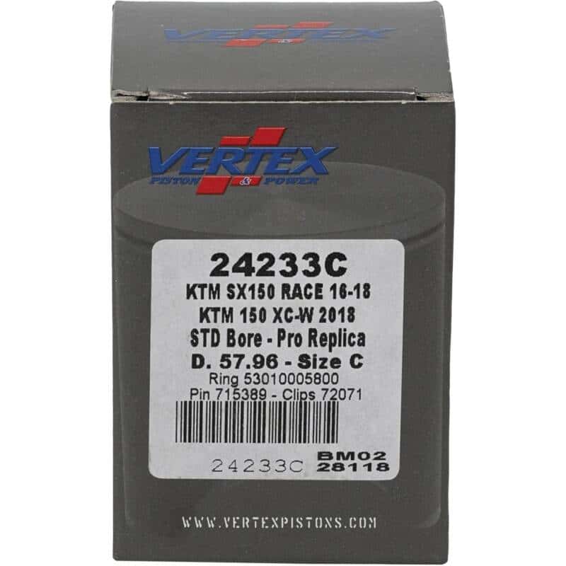 Vertex Pistons — Vertex Piston 16-22 KTM 150 SX 150cc Cast Race Piston Kit - view 4