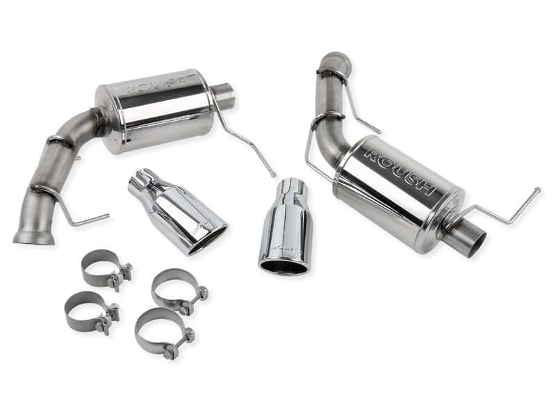 Roush — Roush 2011-2014 Ford Mustang V6 Enhanced Sound Dual Axle-Back w/ Round Tips
Mustang Exhaust Kit - view 2