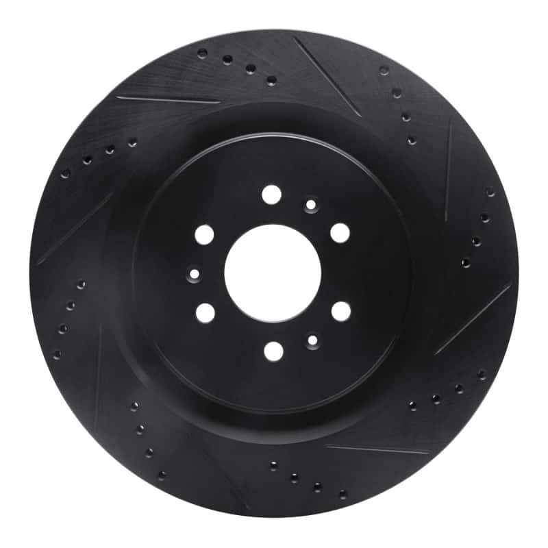 R1 Concepts — R1 04-11 Cadillac CTS Rear Right Drilled & Slotted Black Brake Rotor
R1 Brake Rotor Drill - view 1