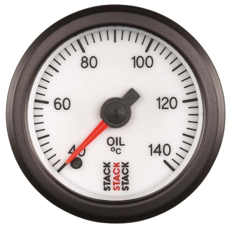 AutoMeter — Autometer Stack 52mm 40-140 Deg C 1/8in NPTF Male Pro Stepper Motor Oil Temp Gauge - White
Ga OT ProStpr W 140C - view 1