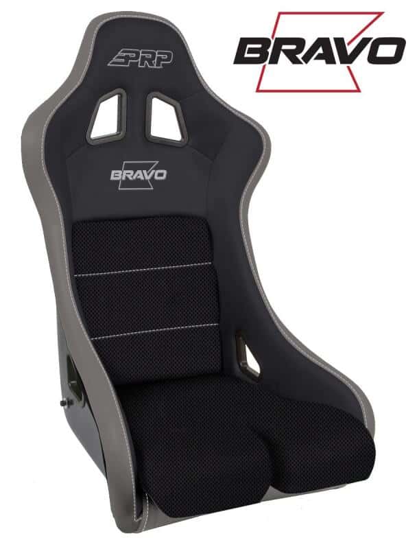 PRP Seats — PRP Bravo Composite Seat- Black/Grey (PRP Silver Outline/Bravo Silver- Silver Stitching) - view 2