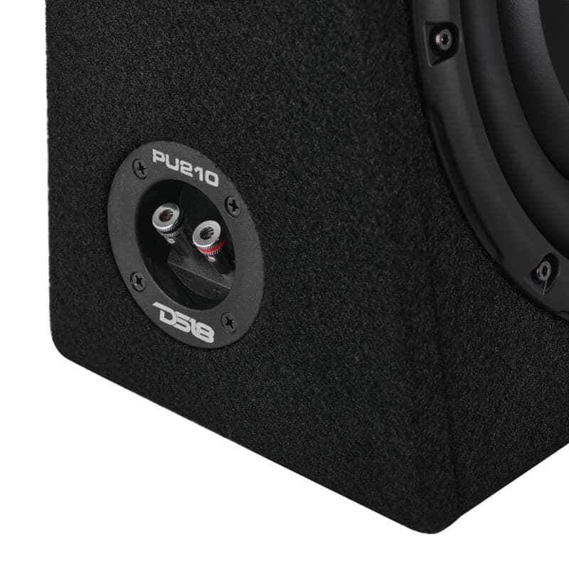 DS18 — DS18 Dual 10in Shallow Enclosure w/ Subwoofer 350 Watts RMS Sealed Black Carpet - view 6