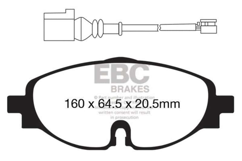 EBC — EBC 14+ Audi A3 1.8 Turbo Greenstuff Front Brake Pads
Disc Brake Pad - view 1