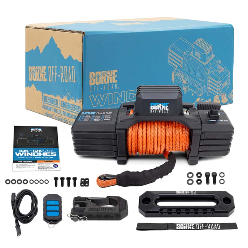 Borne Off-Road — Borne Off-Road 10K Winch - Orange Synthetic Rope - view 13