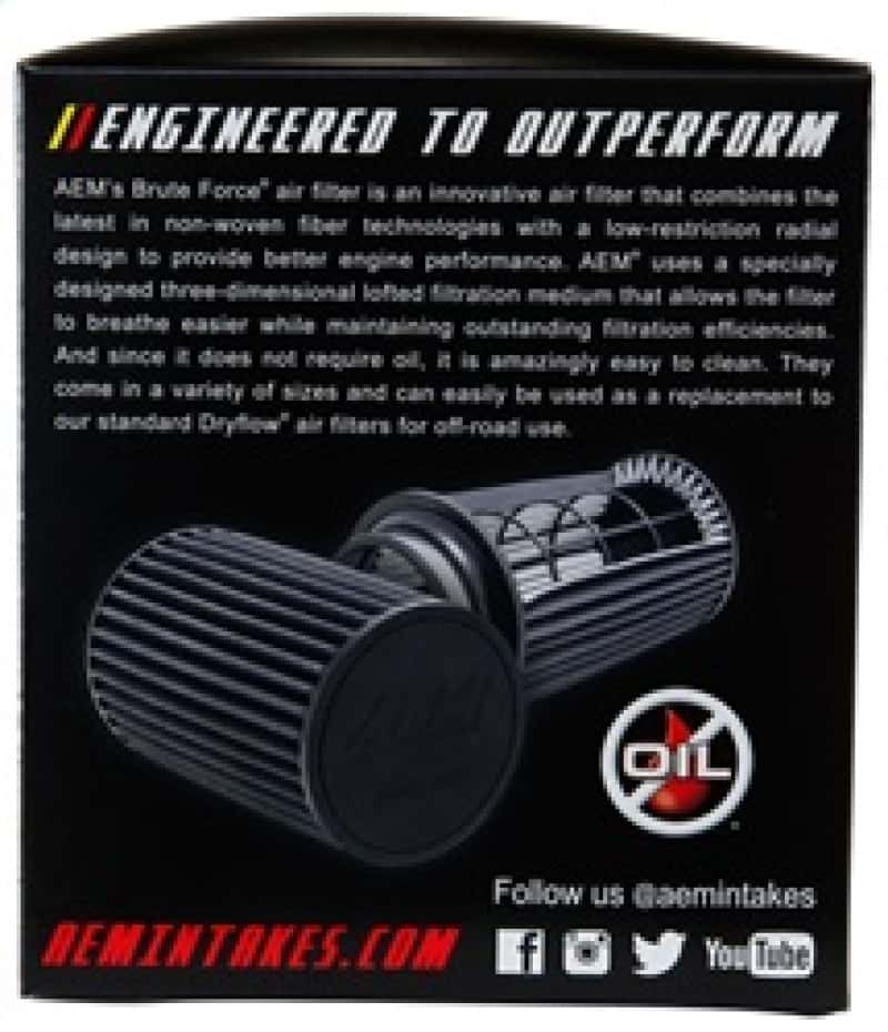AEM Induction — AEM 3 in x 5 in Dryflow Air Filter
AEM DryFlow Air Filt
Air Filter - view 11