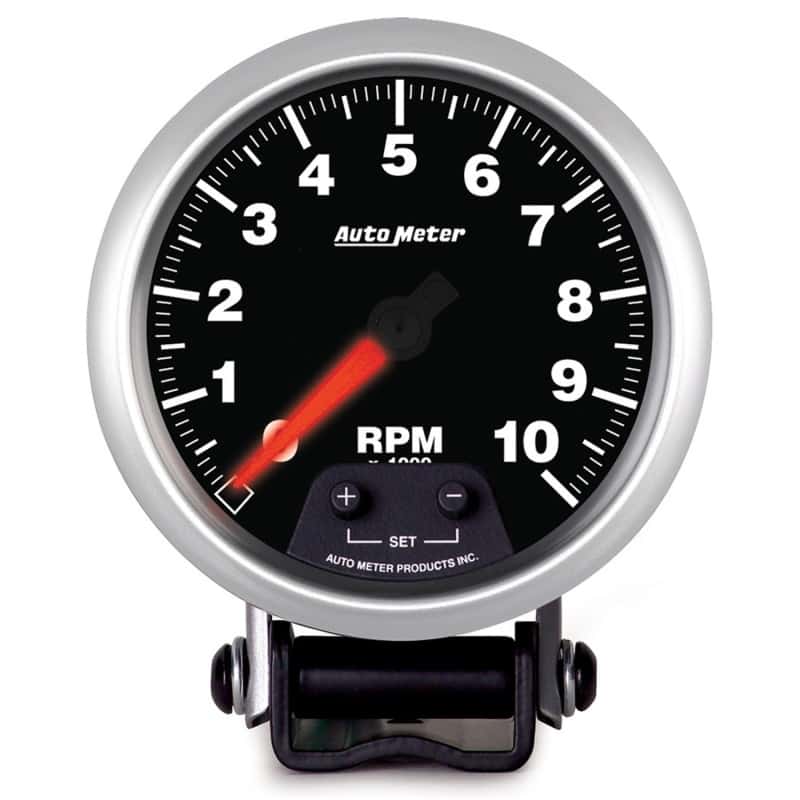 AutoMeter — Autometer Elite Street Progressive Shift Light 3-3/8in Tachometer 0-10,000 RPM PED Mount
3.75" 10KRPM MM ELIT - view 1