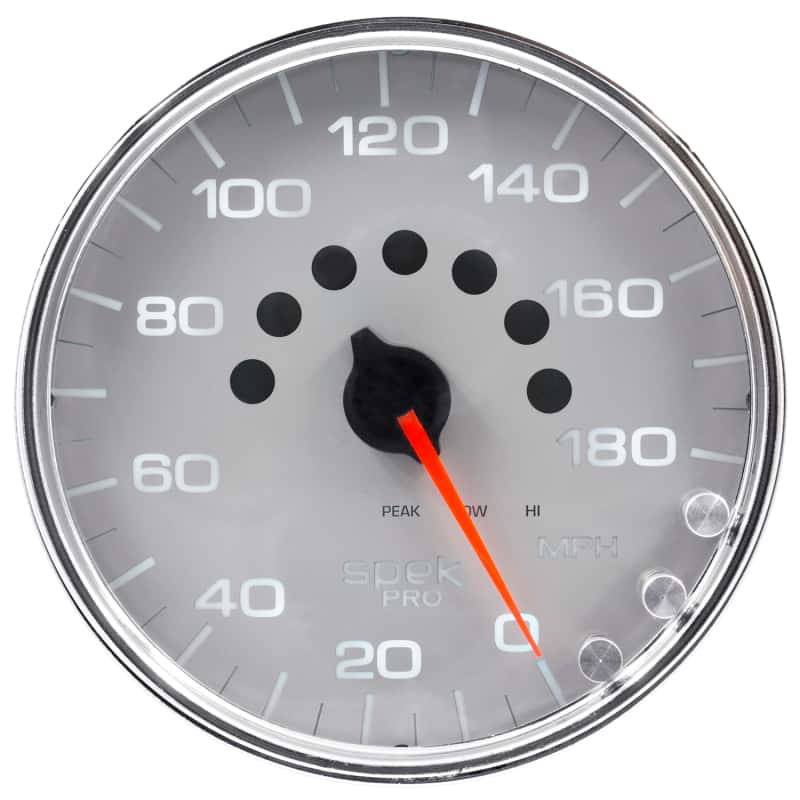 AutoMeter — Autometer Spek-Pro Gauge Speedometer 5in 180 Mph Elec. Programmable Silver/Chrome
GA 5" SPEEDO SCC SPK - view 4